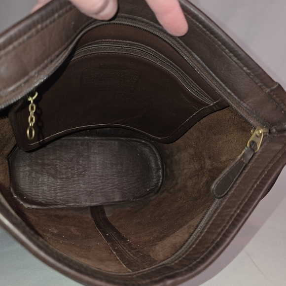 Vintage Coach 4153 Bleeker Bag Mahogany Brown Bucket Purse Brass Hardware - Picture 16 of 16